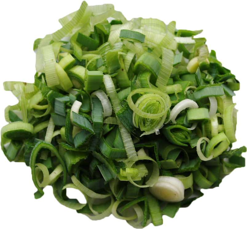 Chopped Fresh Leeks Transparent Background.png PNG Image