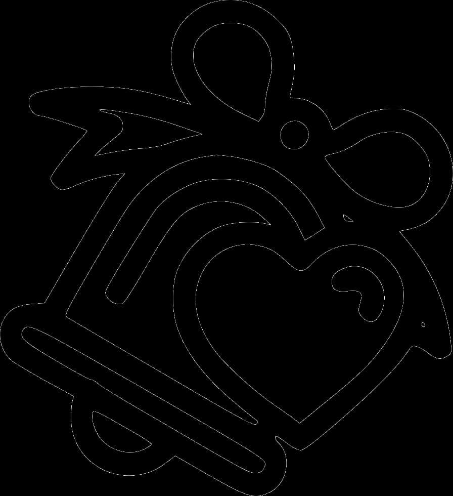 Christmas Angel Heart Decoration Outline PNG Image