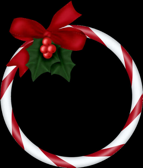 Christmas Candy Cane Border Design PNG Image