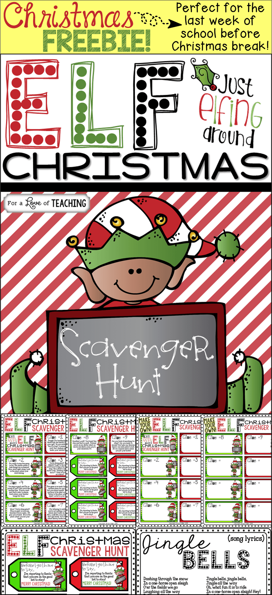 Christmas Classroom Scavenger Hunt Freebie PNG Image