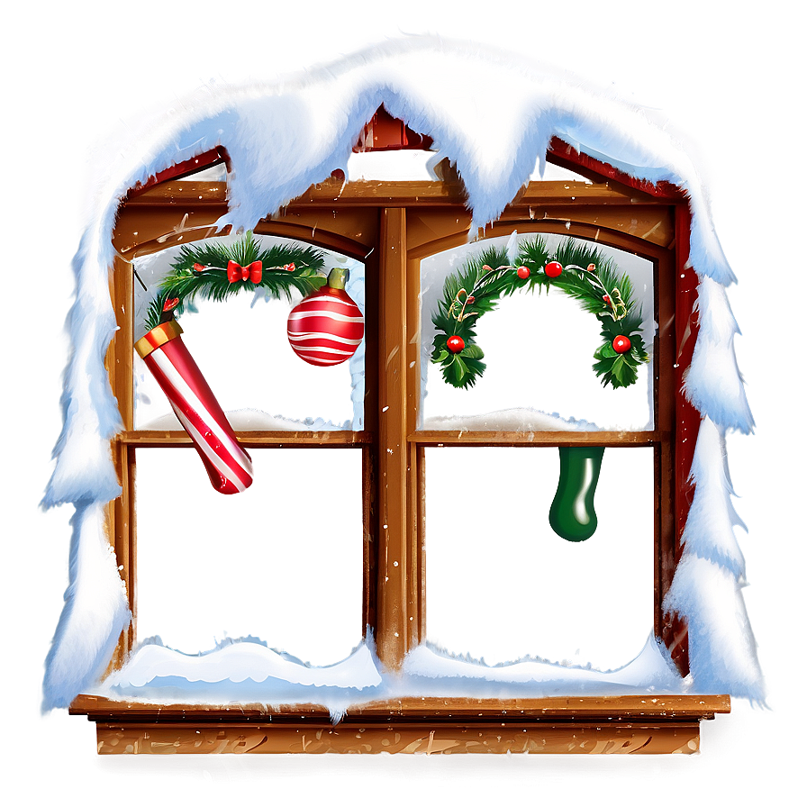 Christmas Decorated Window Png 84 PNG Image