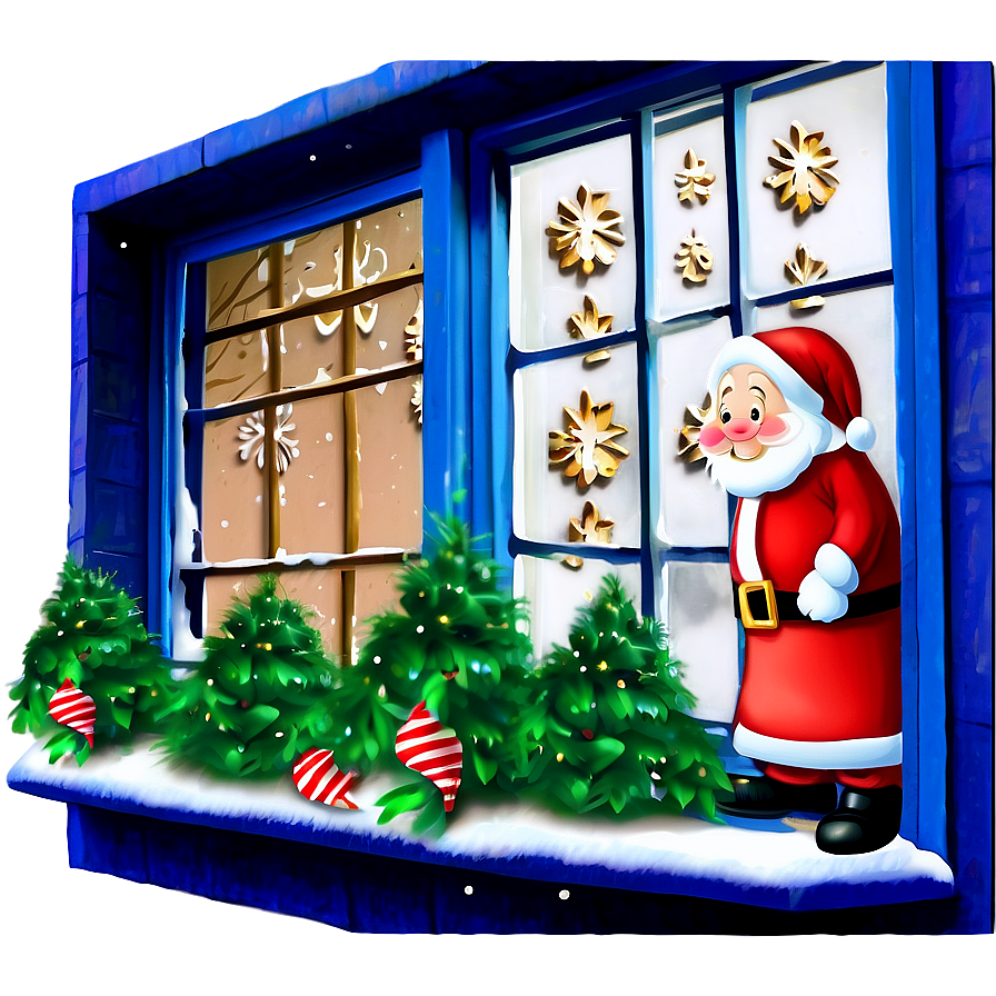 Christmas Decorated Window Png Wbh44 PNG Image