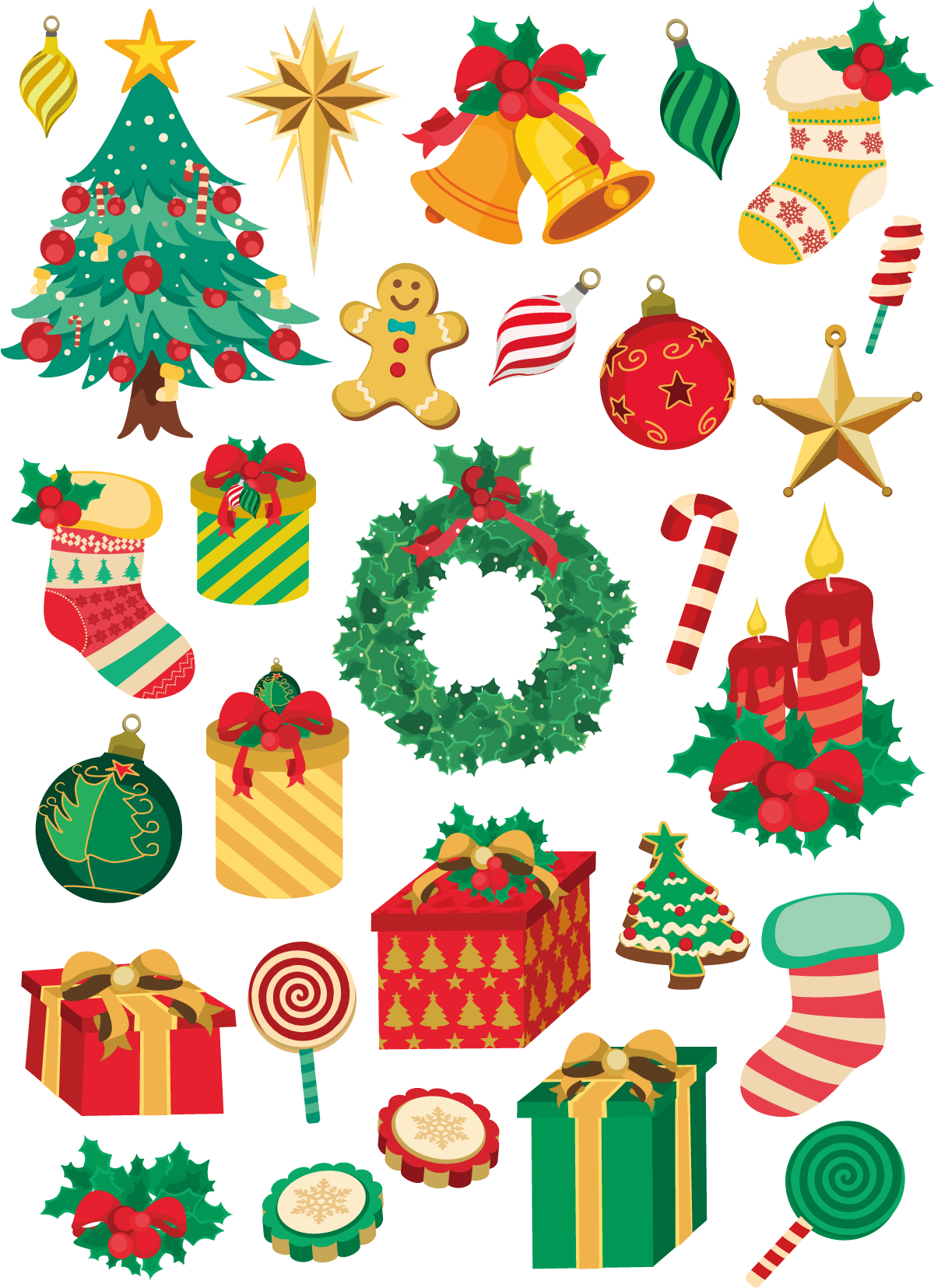 Christmas Decoration Collection PNG Image