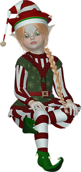 Christmas_ Elf_ Character_ Illustration PNG Image