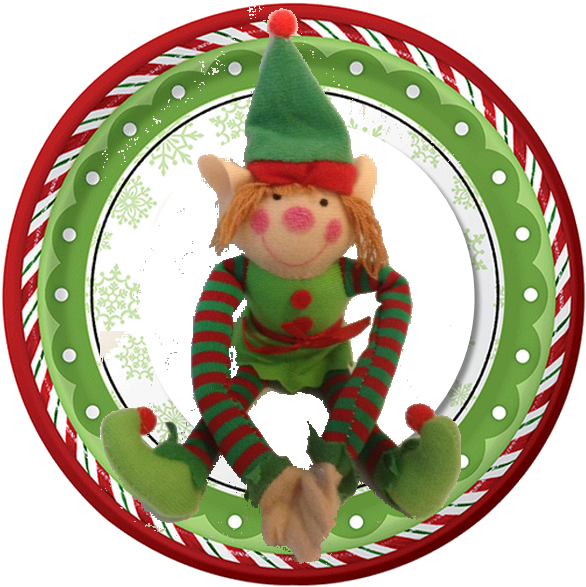 Christmas Elfon Holiday Dinner Plate PNG Image