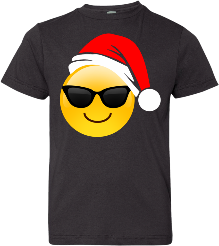 Christmas Emoji Sunglasses T Shirt Design PNG Image