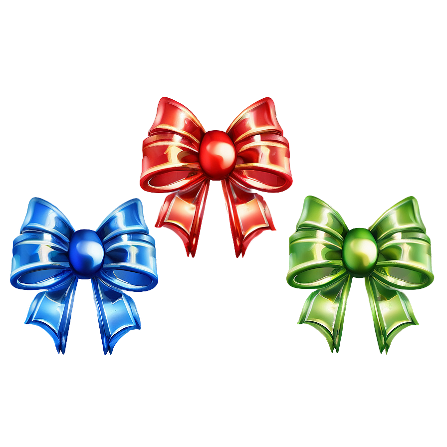 Christmas Eve Festive Ribbon Bows Png Qmj4 PNG Image