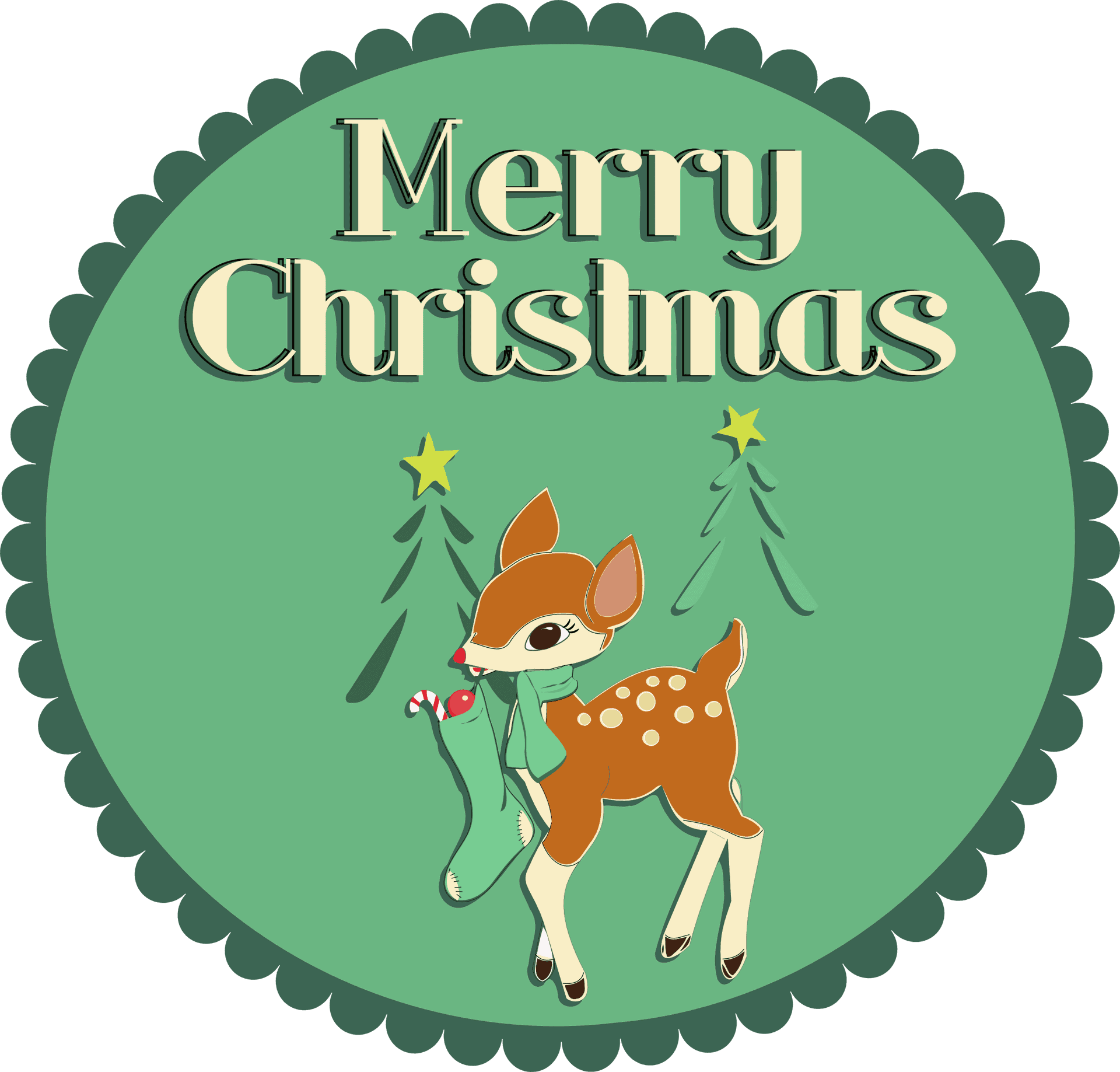 Christmas Fawn Celebration PNG Image