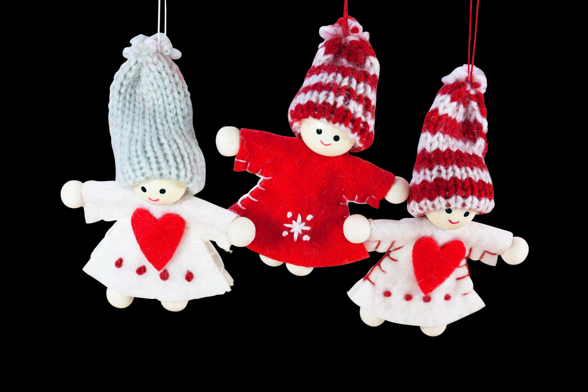 Christmas Felt Ornaments Hanging PNG Image