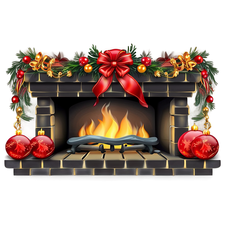 Christmas Fireplace Decor Png 53 PNG Image