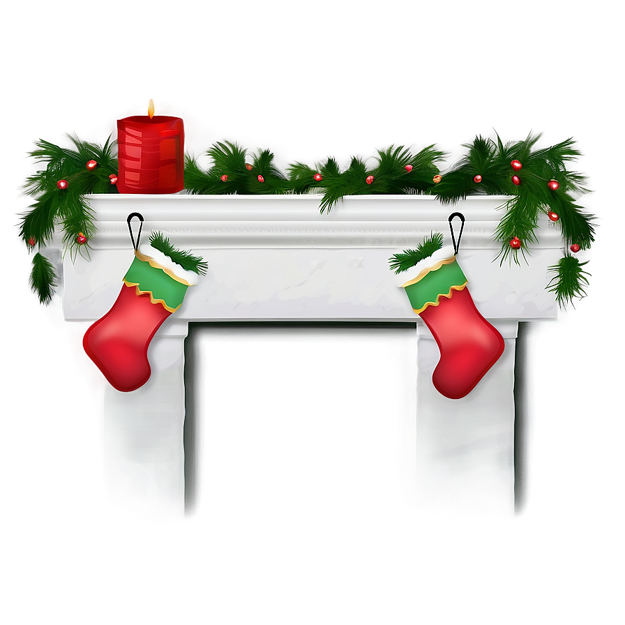 Christmas Fireplace Decor Png Wwf PNG Image