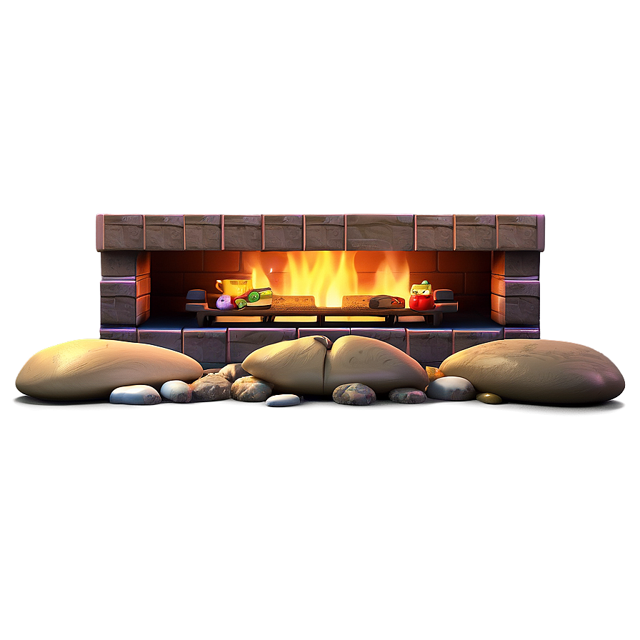 Christmas Fireplace Scene Png Ibr PNG Image