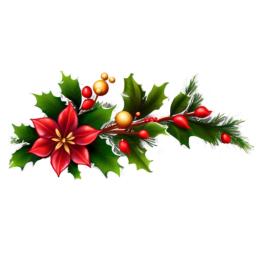 Christmas Flower Border Png 4 PNG Image