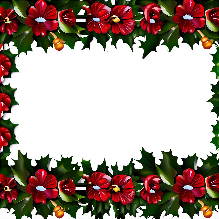 Christmas Flower Border Png Htc PNG Image