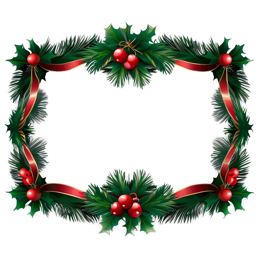 Christmas Garland Frame Png Rvn PNG Image