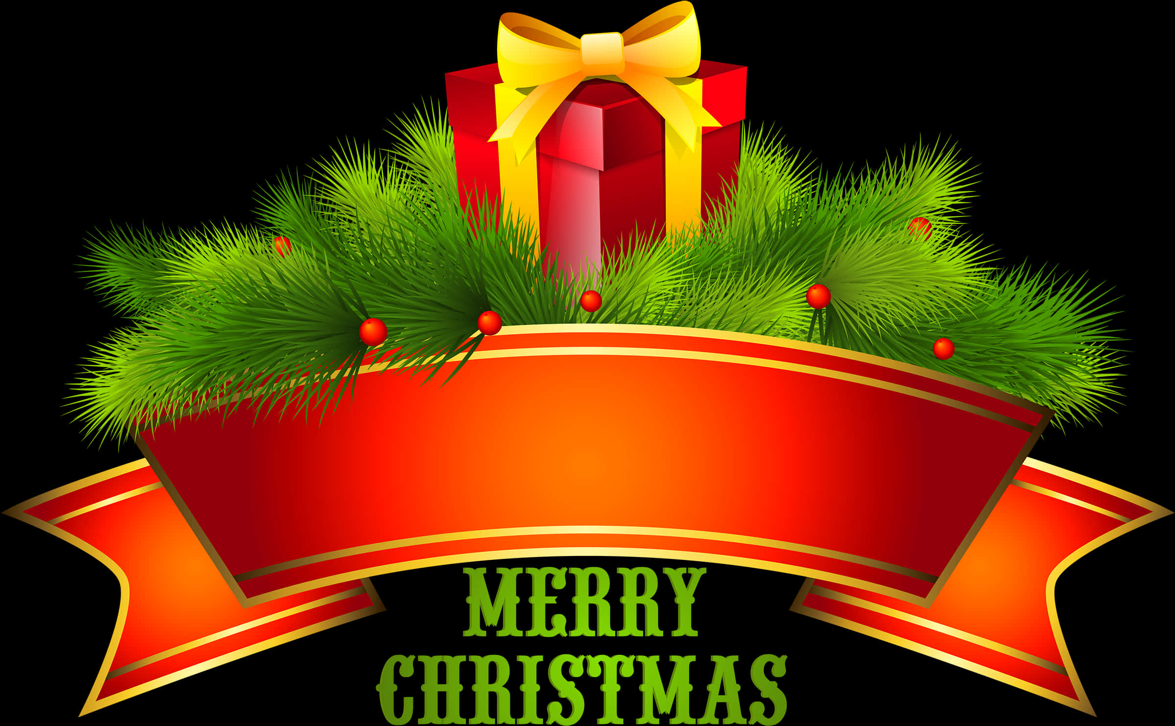 Christmas Giftand Banner Design PNG Image