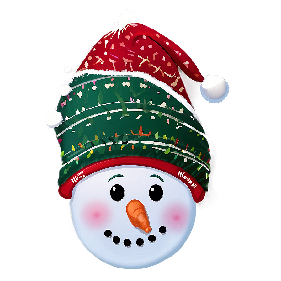 Christmas Hat With Snowman Png Ldw18 PNG Image