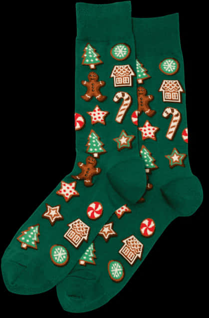 Christmas Holiday Socks Pattern PNG Image