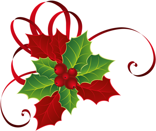 Christmas Holly Decoration PNG Image