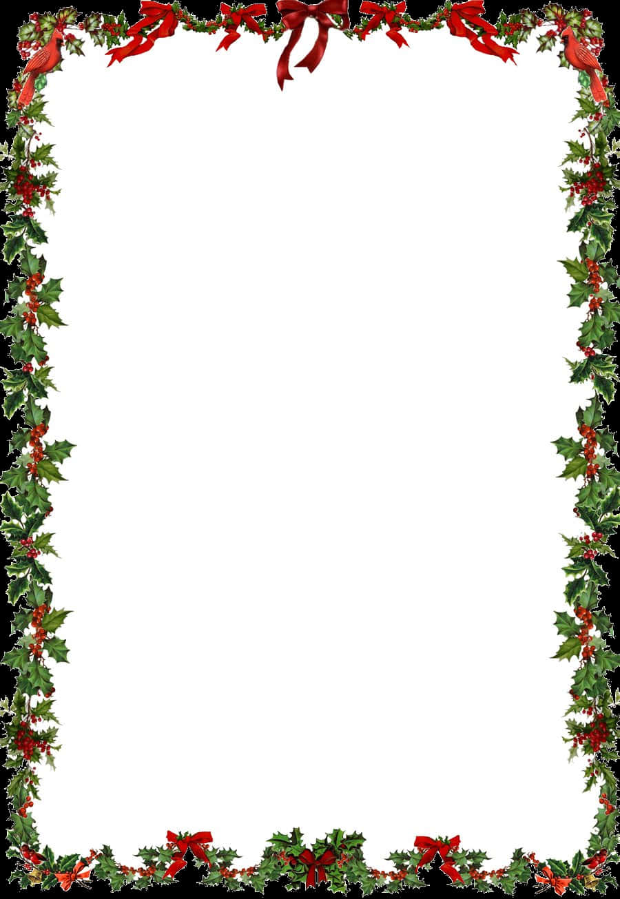 Christmas Holly Frame Border PNG Image