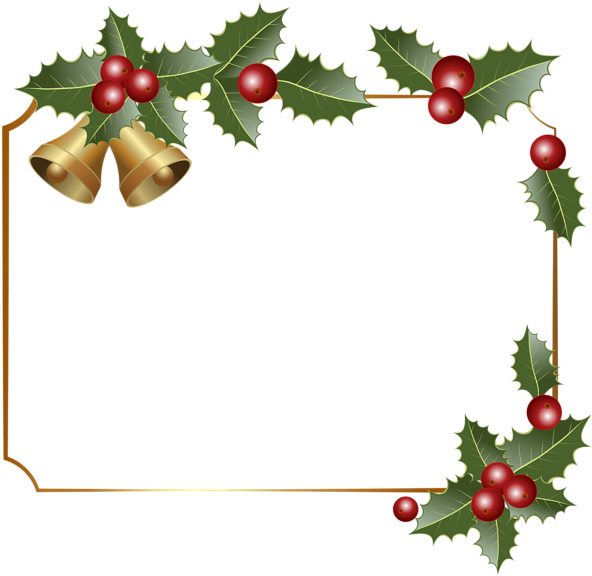 Christmas Hollyand Bells Border PNG Image