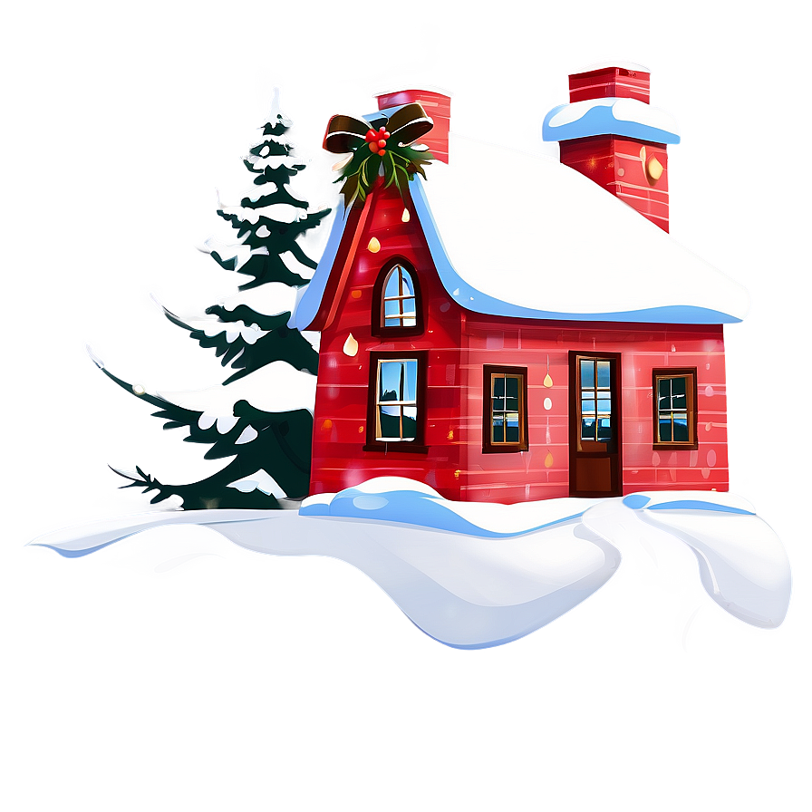 Christmas House Clipart Png Yqb PNG Image