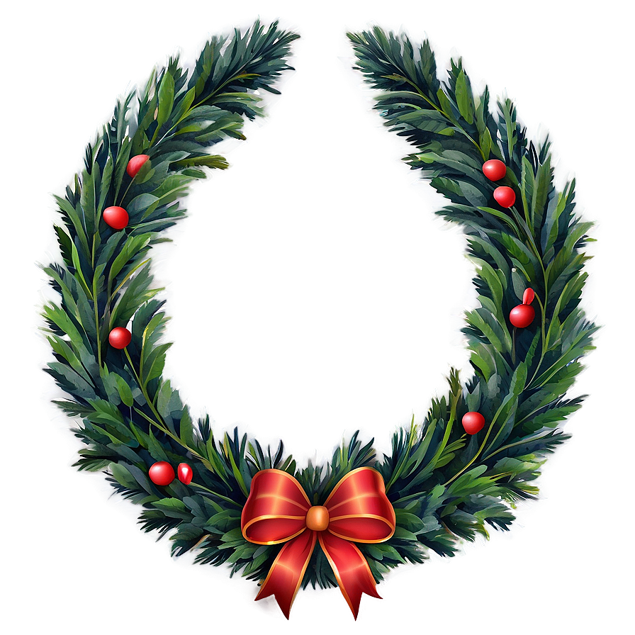 Christmas Laurel Frame Png 12 PNG Image