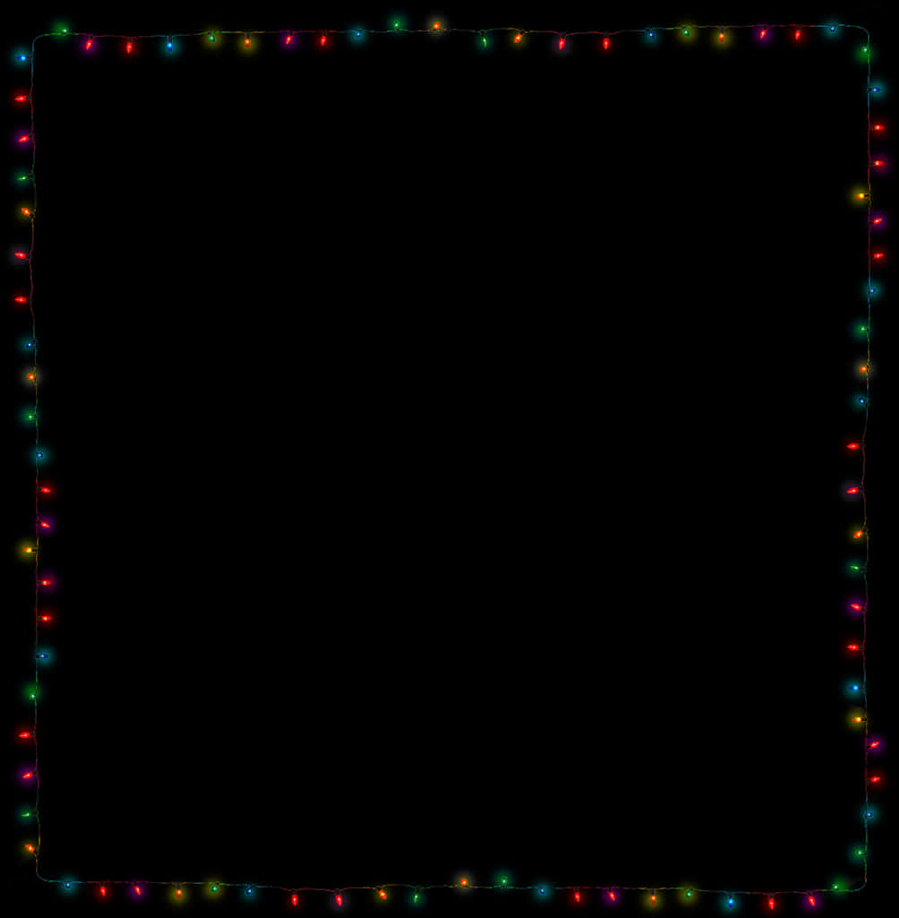 Christmas Lights Border Frame PNG Image