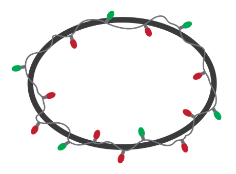 Christmas Lights Frame Black Background PNG Image