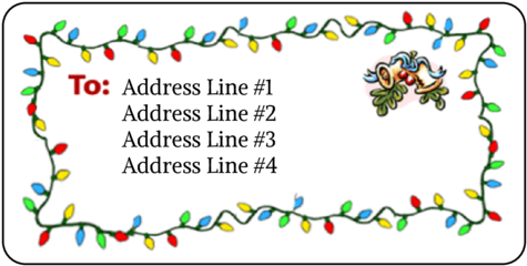 Christmas Lights Label Template PNG Image