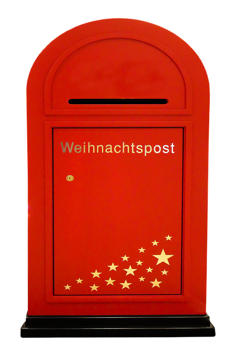 Christmas Mailbox Redwith Stars PNG Image