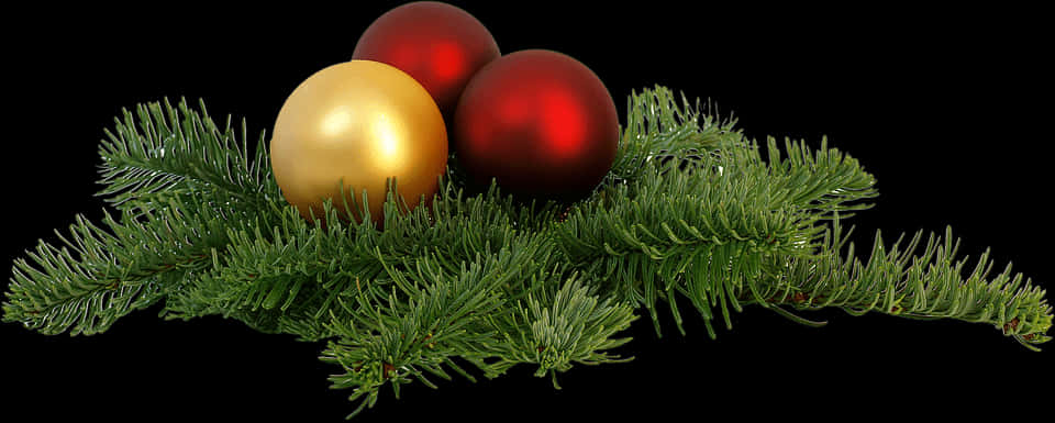 Christmas Ornaments Greenery PNG Image