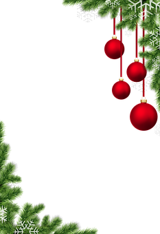 Christmas Ornamentsand Pine Decoration PNG Image