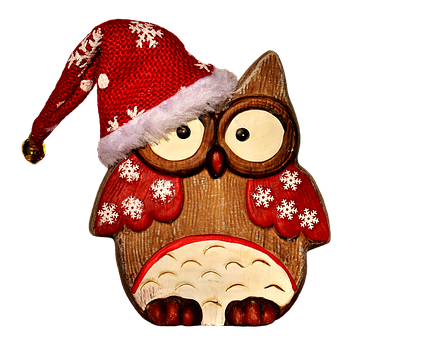 Christmas Owl Decoration PNG Image