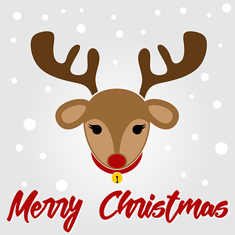 Christmas Reindeer Greeting Card PNG Image