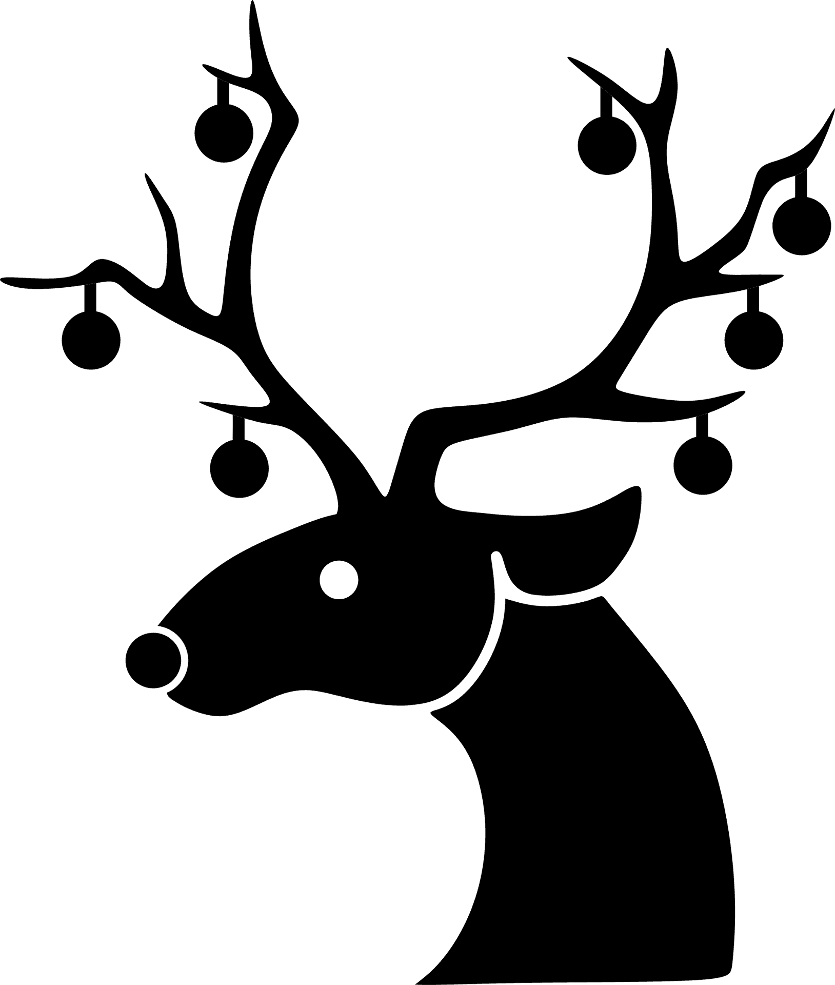 Christmas Reindeer Silhouette PNG Image