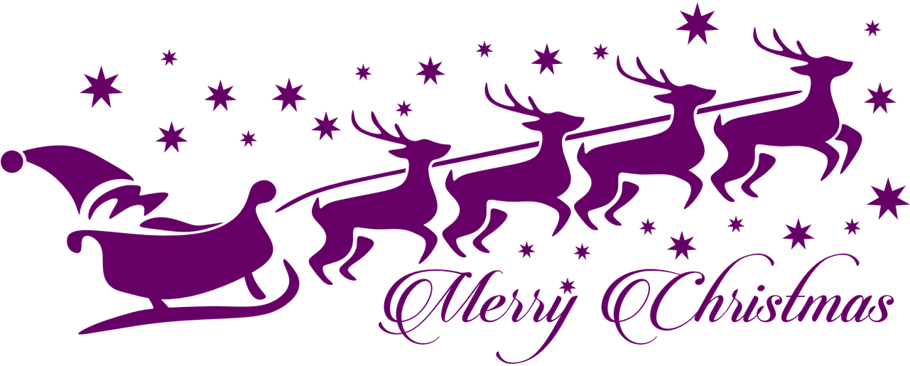 Christmas Reindeer Sleigh Silhouette PNG Image