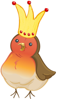 Christmas Robin Crown Illustration PNG Image