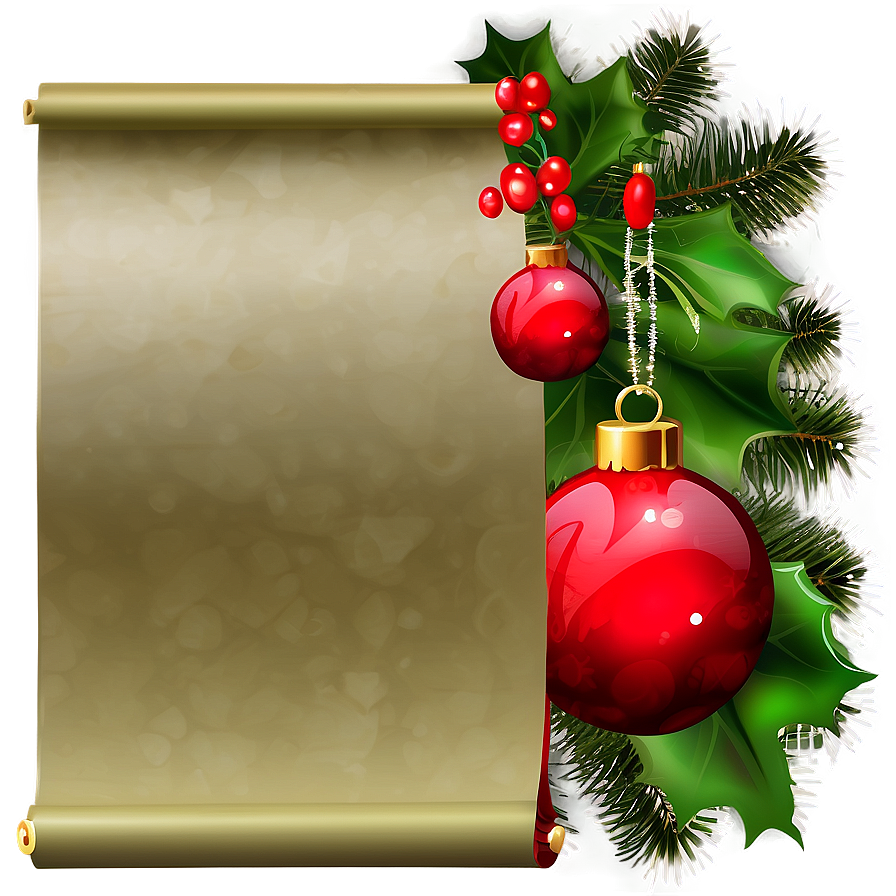 Christmas Scroll Banner Message Png Bmw3 PNG Image