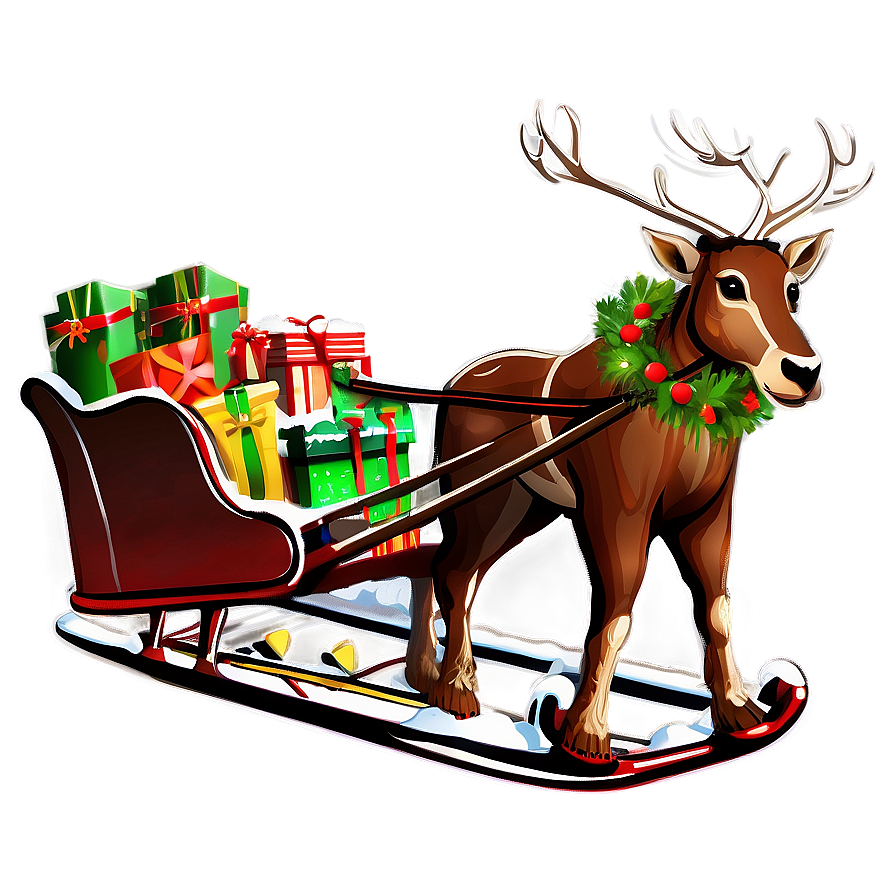 Christmas Sleigh Illustration Png Fao80 PNG Image