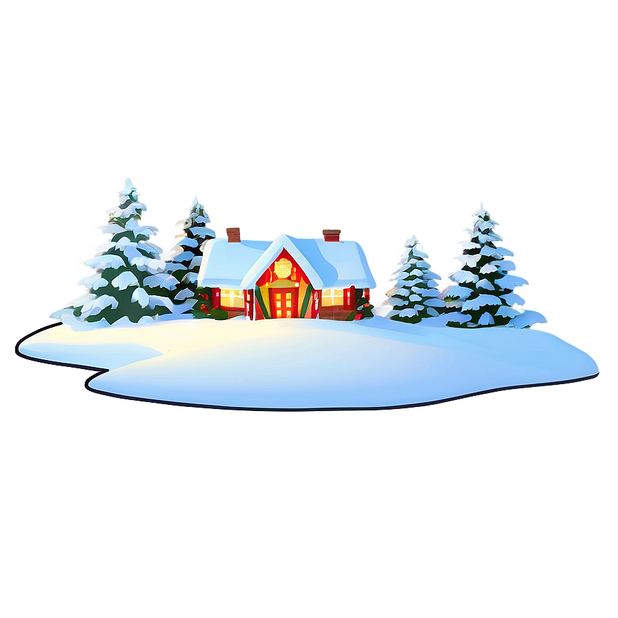 Christmas Snow Village Night Png 06252024 PNG Image