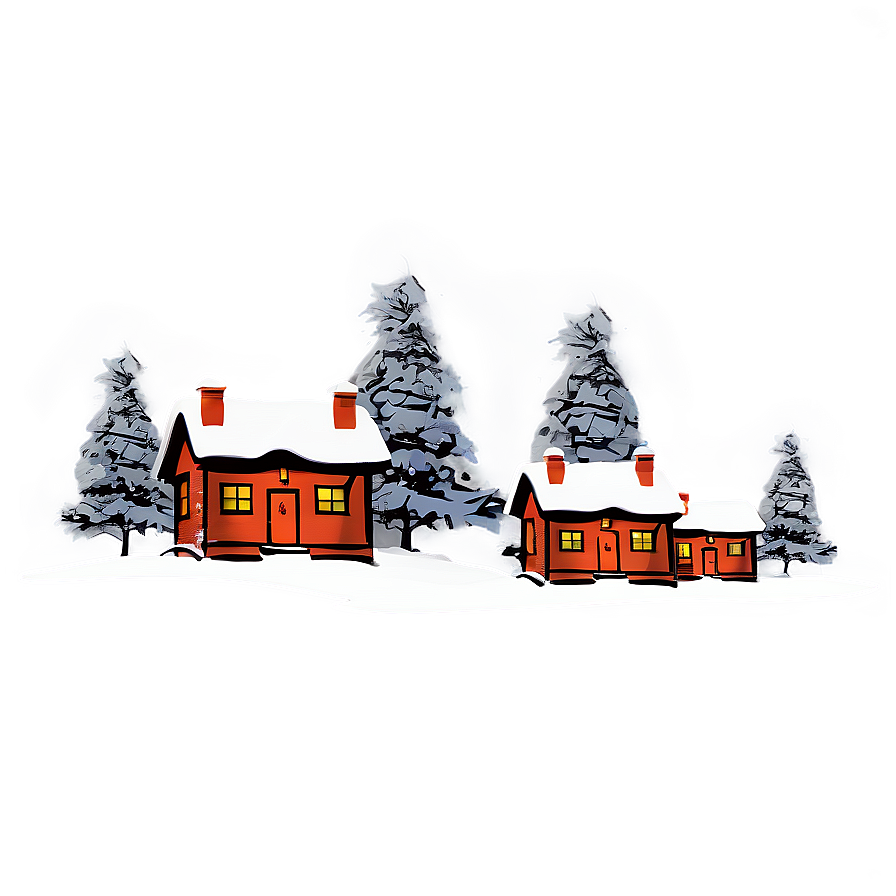 Christmas Snow Village Night Png Bwj PNG Image