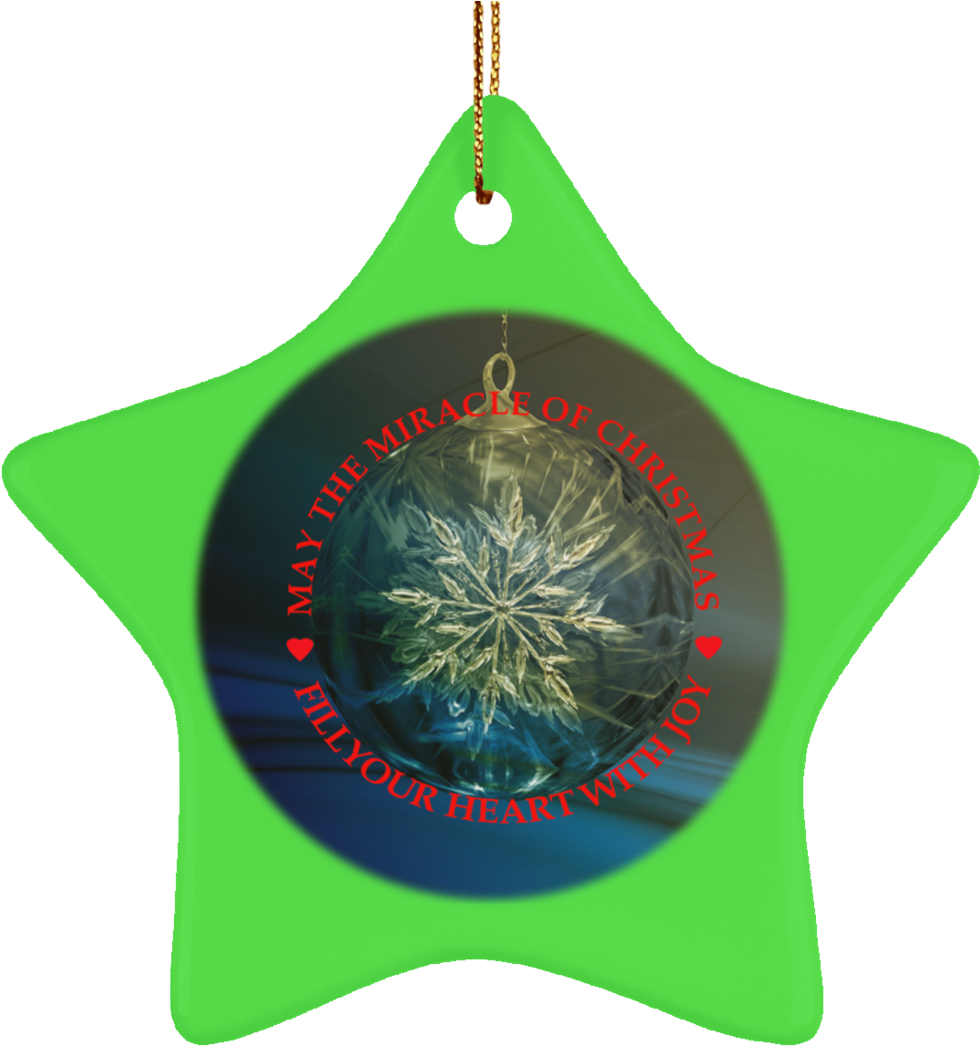 Christmas Star Ornamentwith Snowflakeand Message PNG Image