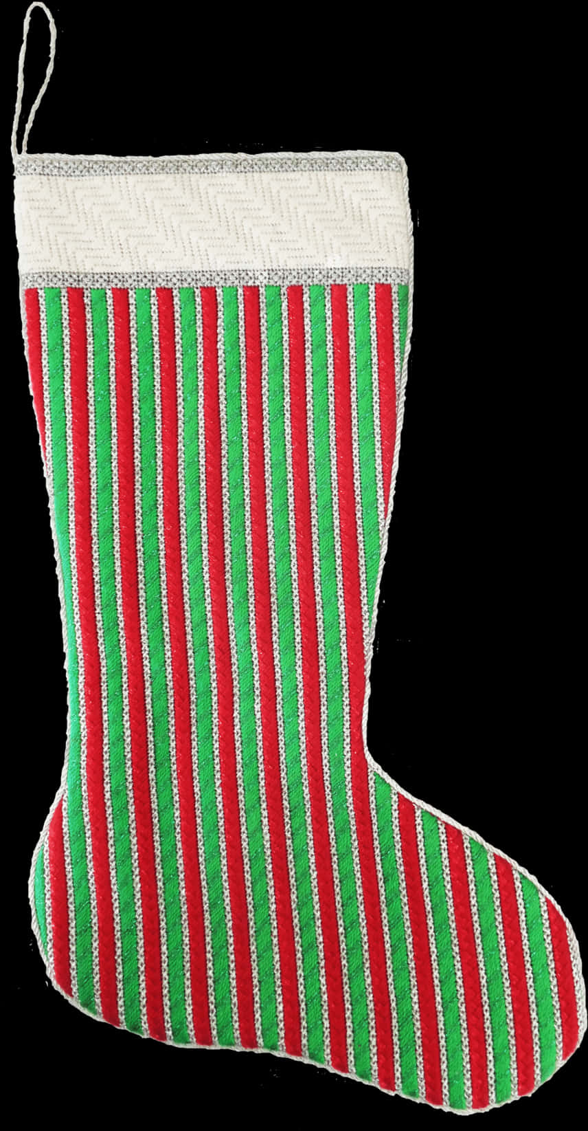 Christmas Stocking Striped Pattern PNG Image