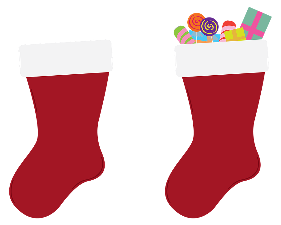 Christmas Stockings Filled With Candiesand Gifts PNG Image