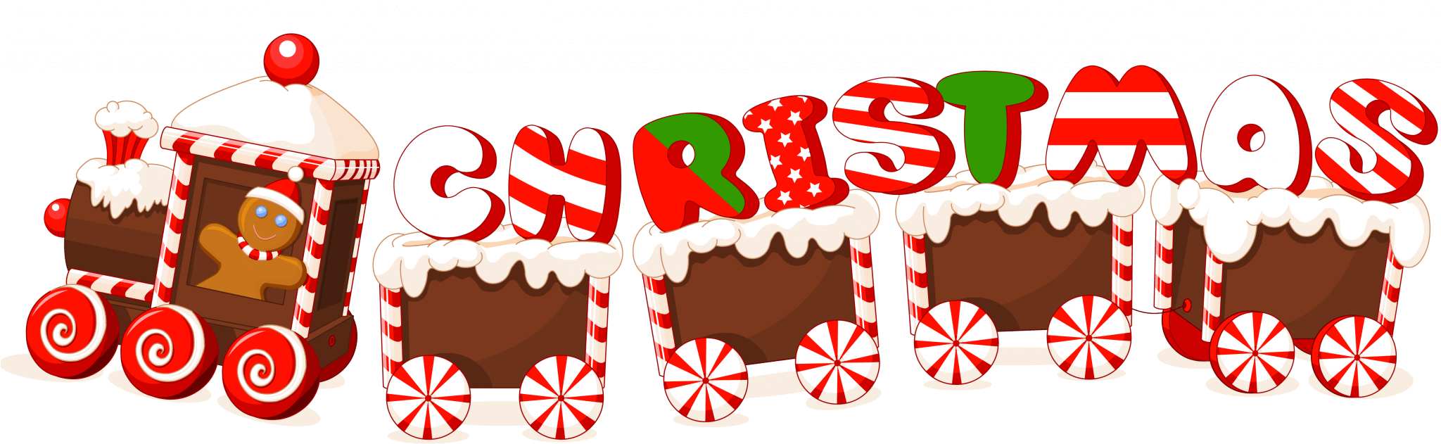 Christmas Train Candy Cane Clip Art PNG Image