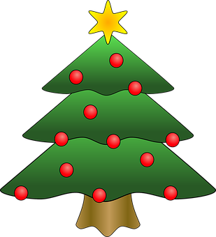 Christmas Tree Cartoon Illustration PNG Image