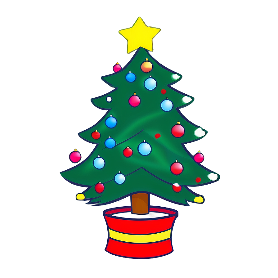 Christmas Tree Line Art Png Uwh PNG Image