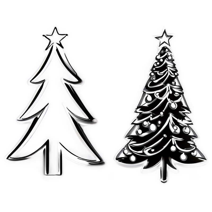 Christmas Tree Outline For Coloring Png Uwq PNG Image