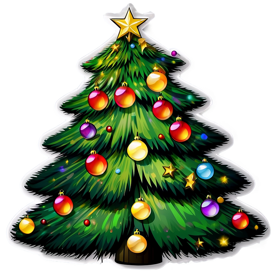 Christmas Tree Sticker Png Orx20 PNG Image